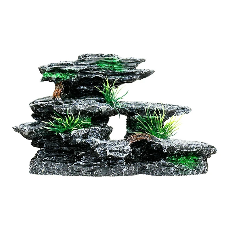 Resin Aquarium Rockery Mountai - Pet Supplies Fish 评论和价格
