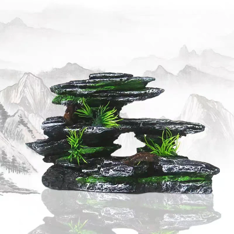 Resin Aquarium Rockery Mountai - Pet Supplies Fish 评论和价格